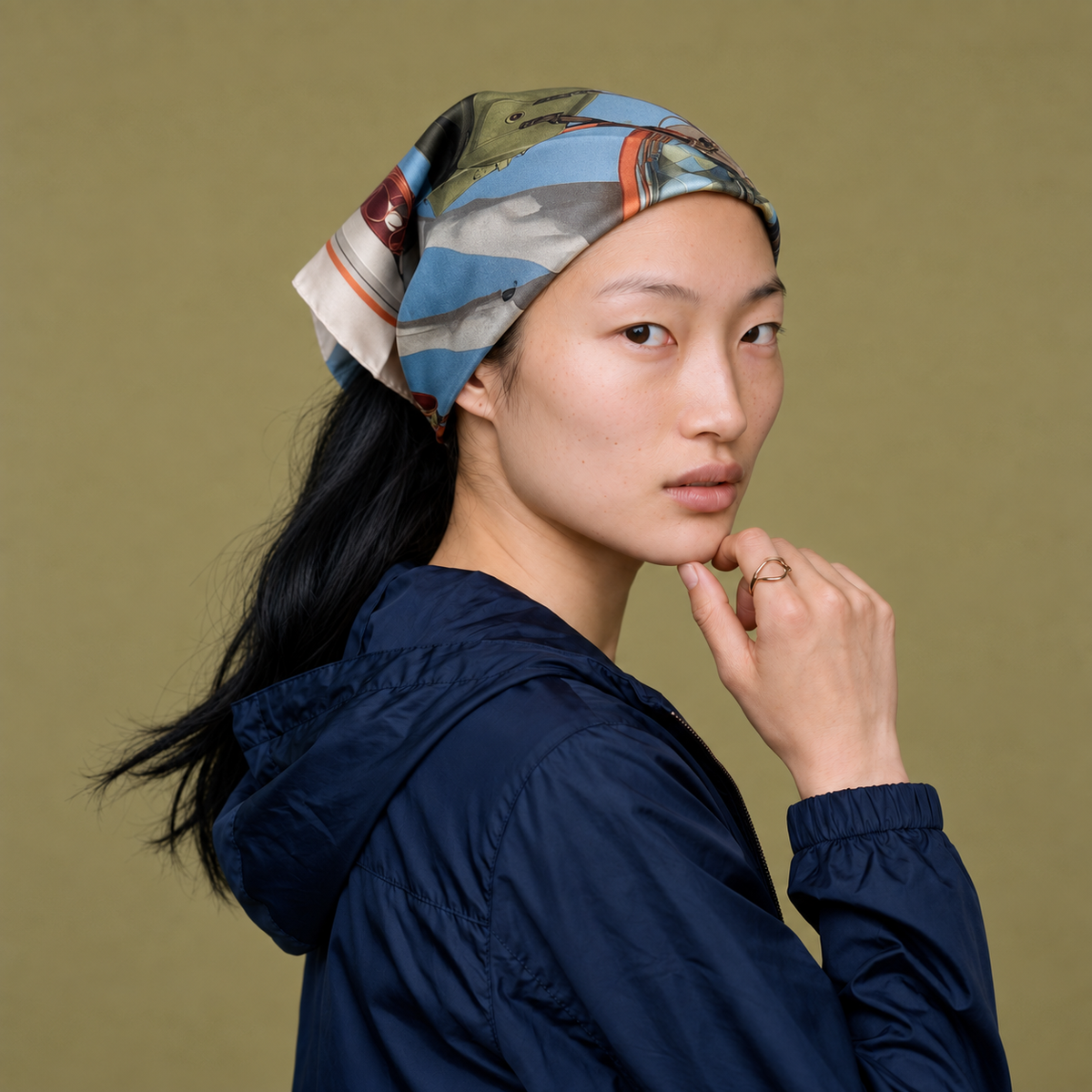 The Noble Steed — 100% Pure 14mm Silk Twill Scarf | Mlle Ceinté