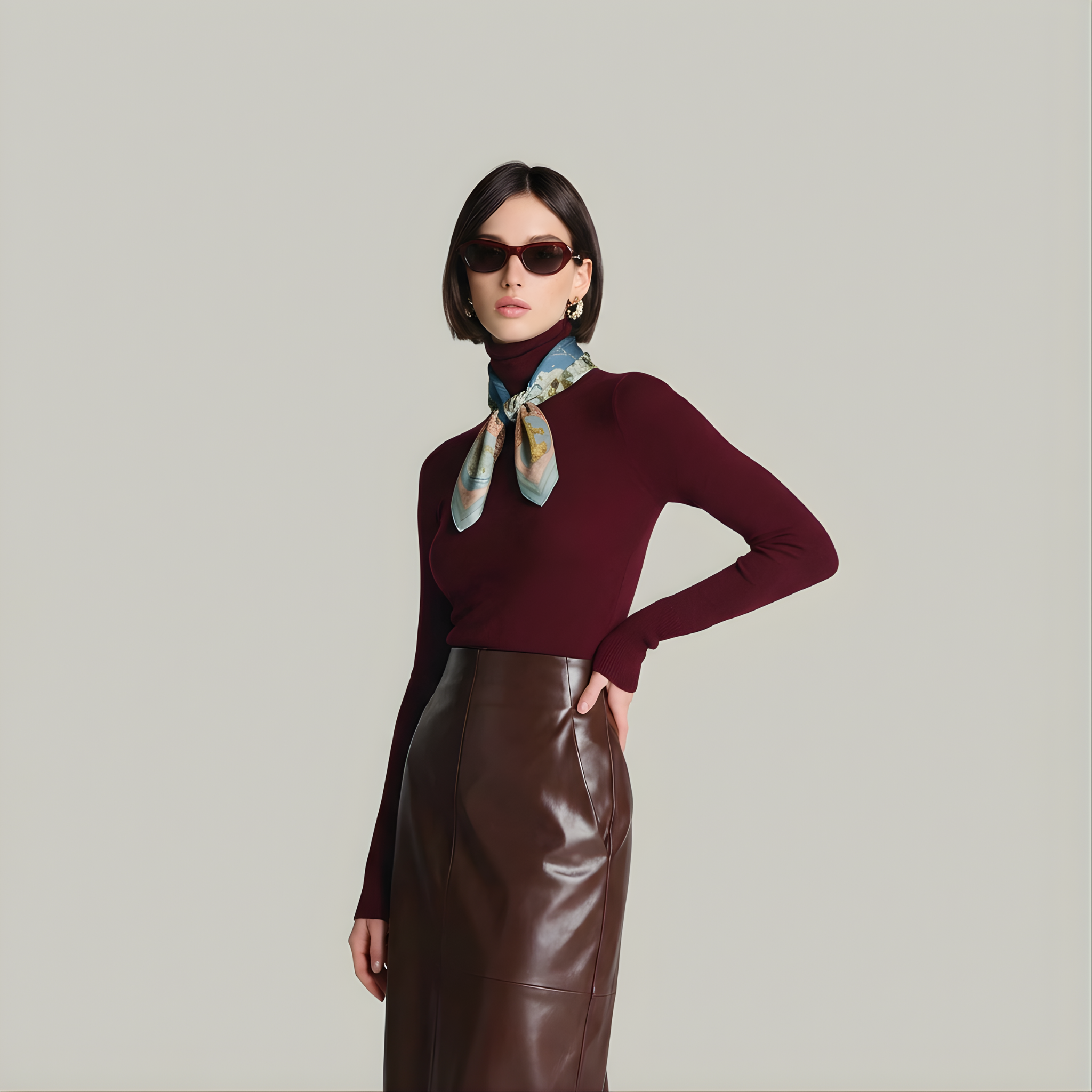 Mlle Ceinté Paris silk scarf, celestial star map and planets above, arcadian landscape with white horses below, circular design with pink baroque border.