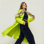 Mlle Ceinté Paris 100% silk twill scarf, gold chain knot design on beige, hand-rolled hem detail.