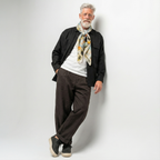 Mlle Ceinté Paris silk scarf, Renaissance style women figures print, surreal landscape beige and blue silk square, hand-rolled hem.